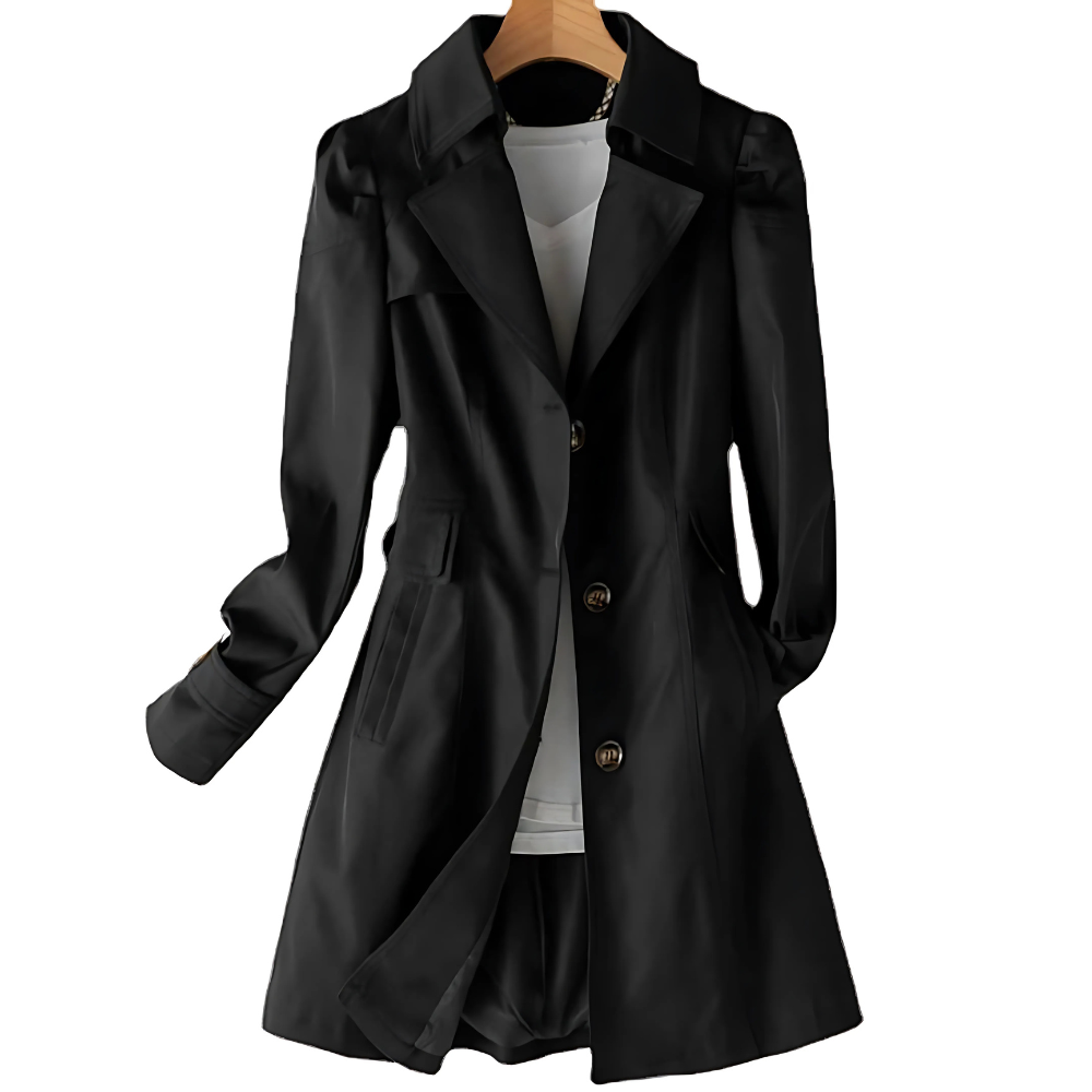 Women’s Long Button-Front Trench Coat