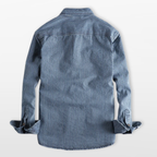Men Striped Denim Button Up Shirt