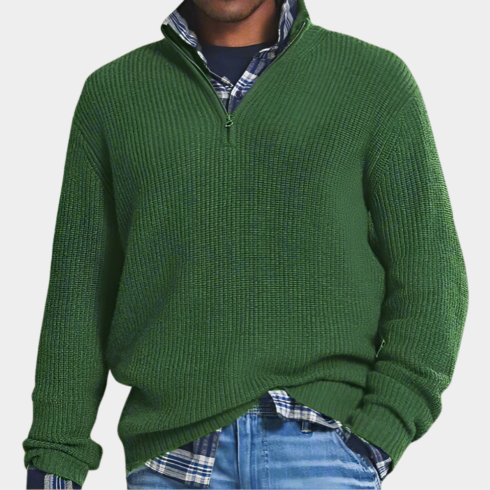 Men’s Ribbed Quarter-Zip Sweater