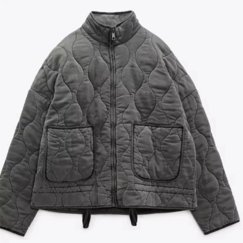 Women’s Quilted Zip Jacket With Patch Pockets