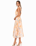 Women's Floral Halter Midi Dress