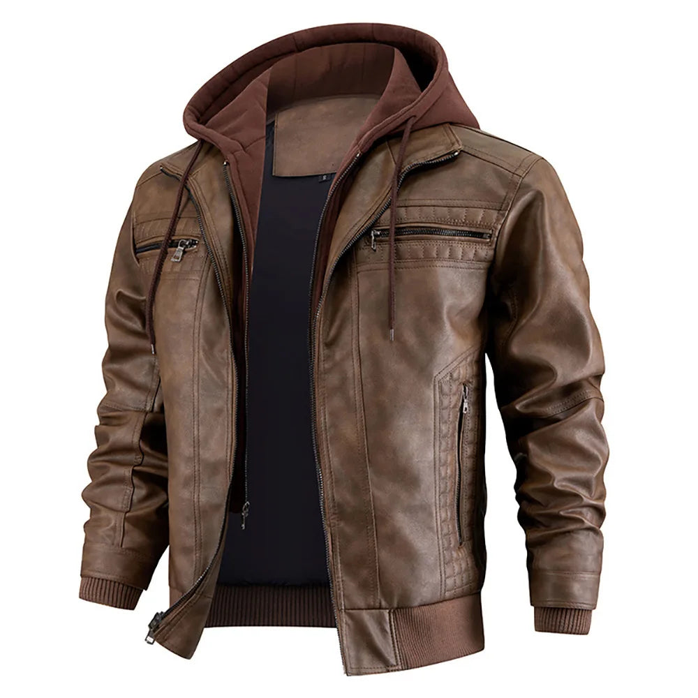 Men's Hooded Short Zip Jacket