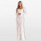 Women Lace Bodycon Maxi Dress