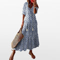 Women Boho Maxi Dress V Neck