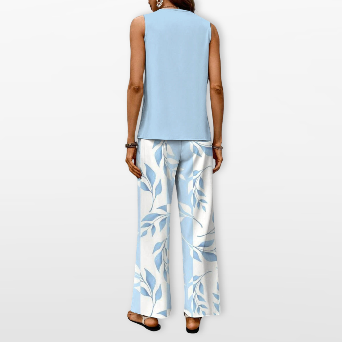 Women Two Piece Wide Leg Pant Set