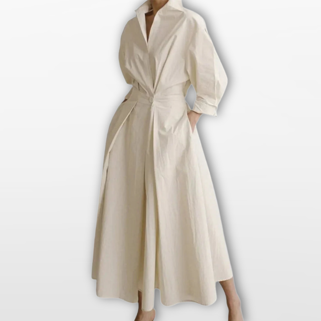 Women Structured Midi Dress Tailored Elegance