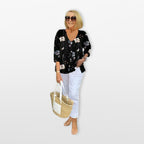 Women’s Floral Button Blouse Relaxed Fit