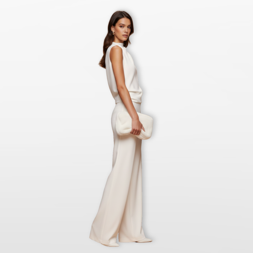 Women Wide Leg Jumpsuit Elegant Sleeveless