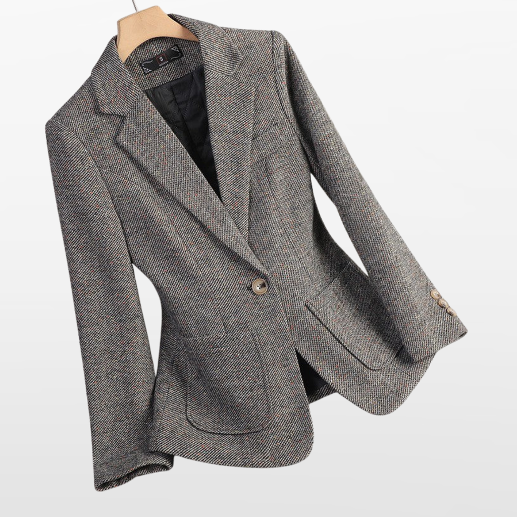 Women Tailored Wool Blazer Structured Fit