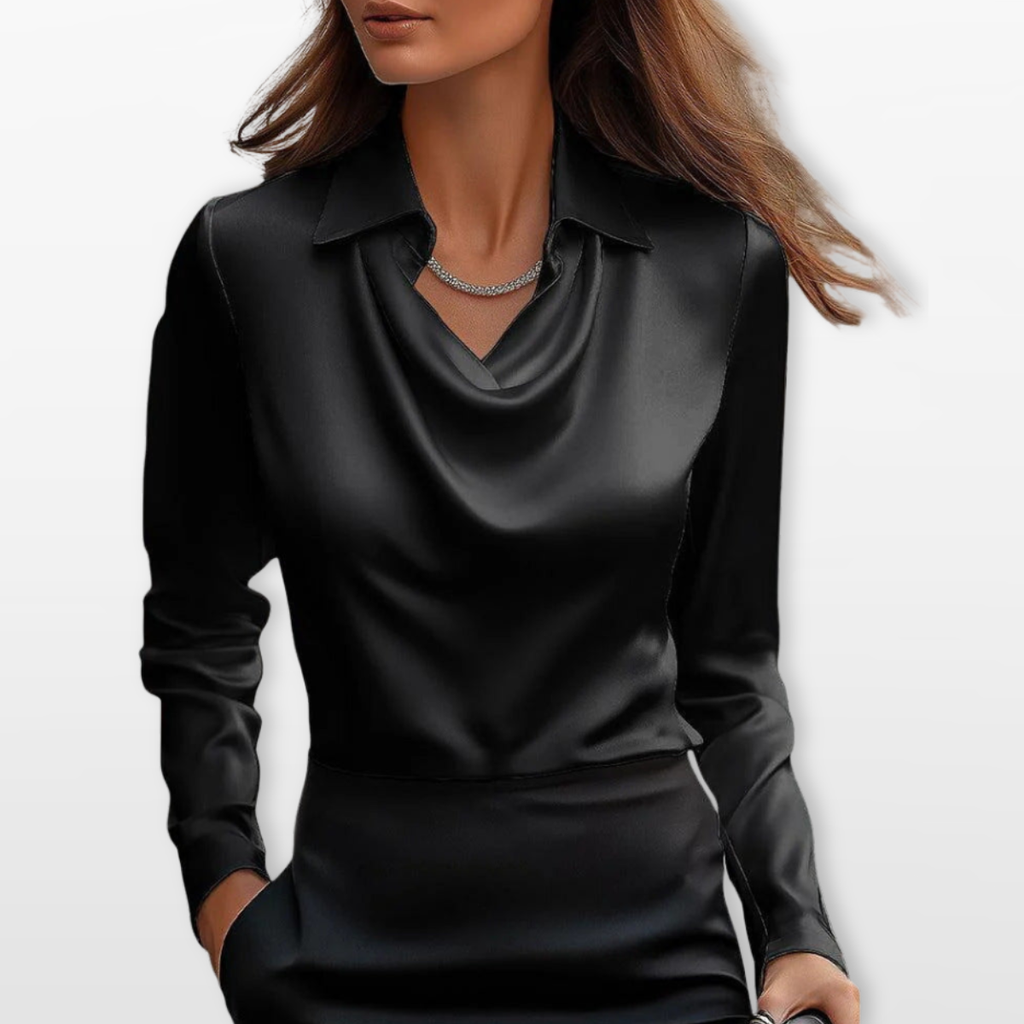 Women Draped Cowl Neck Blouse