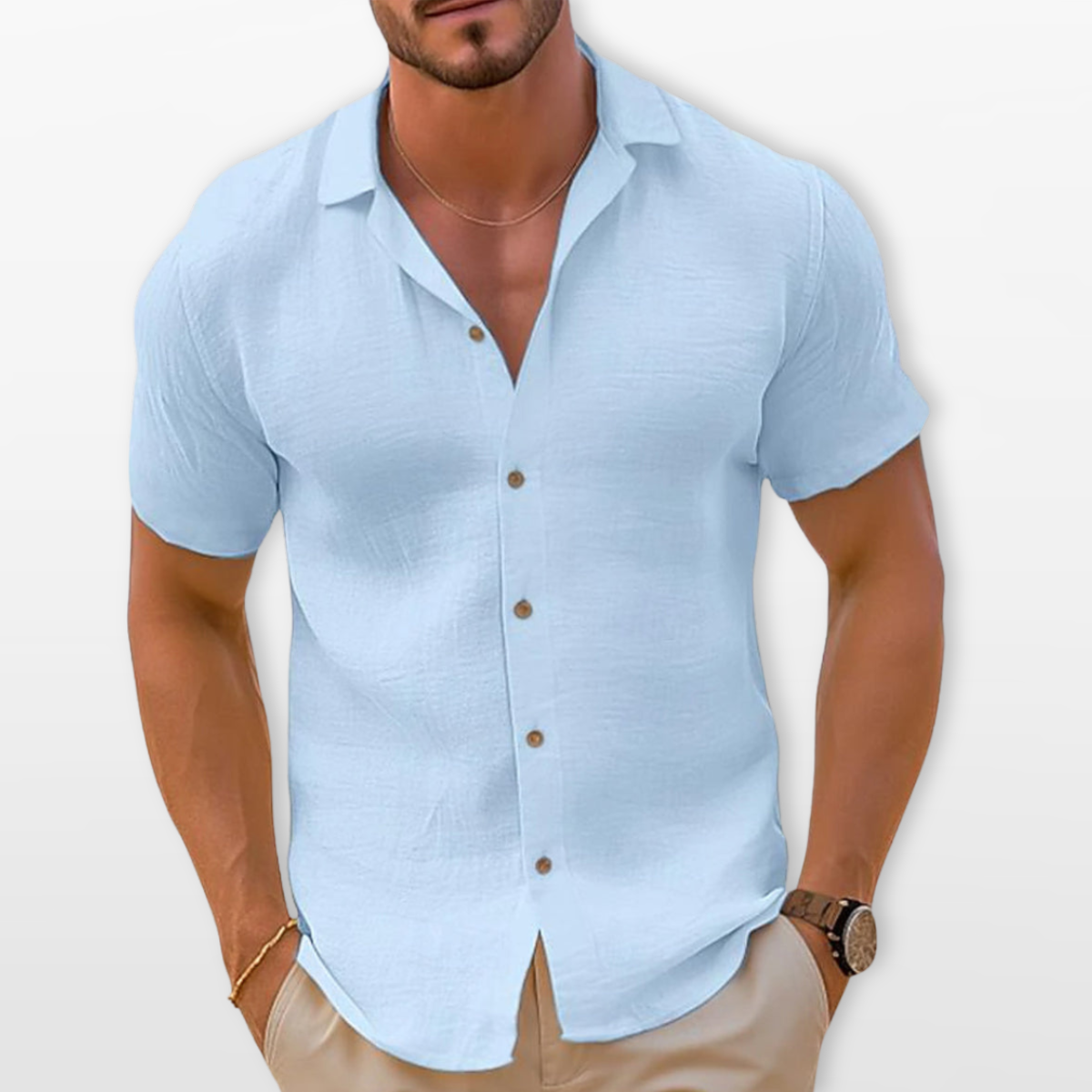 Men Short Sleeve Casual Summer Shirt