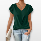 Women Embroidered Button Blouse Elegant Top