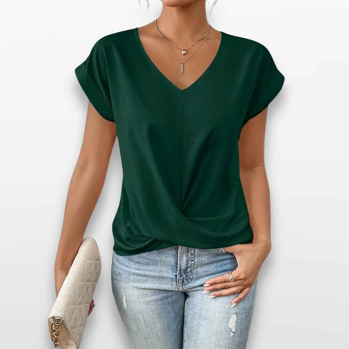 Women Embroidered Button Blouse Elegant Top