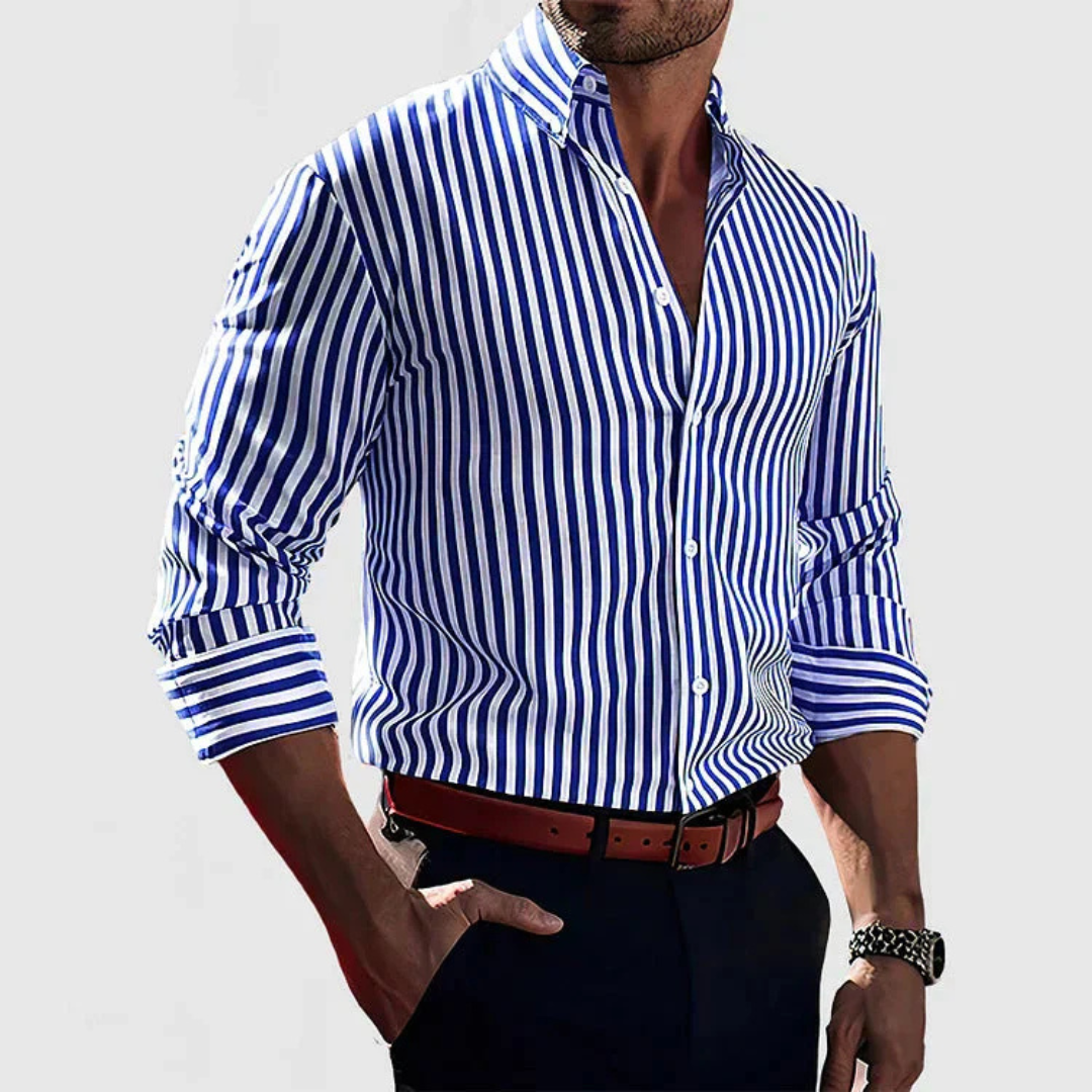 Men's Long Sleeve Striped Shirt