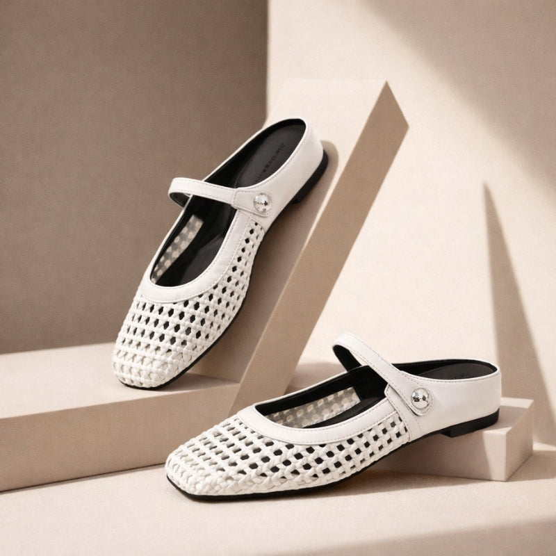 Women’s Woven Mary Jane Mule Flats