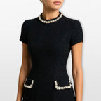 Women’s Pearl Trim Mini Dress