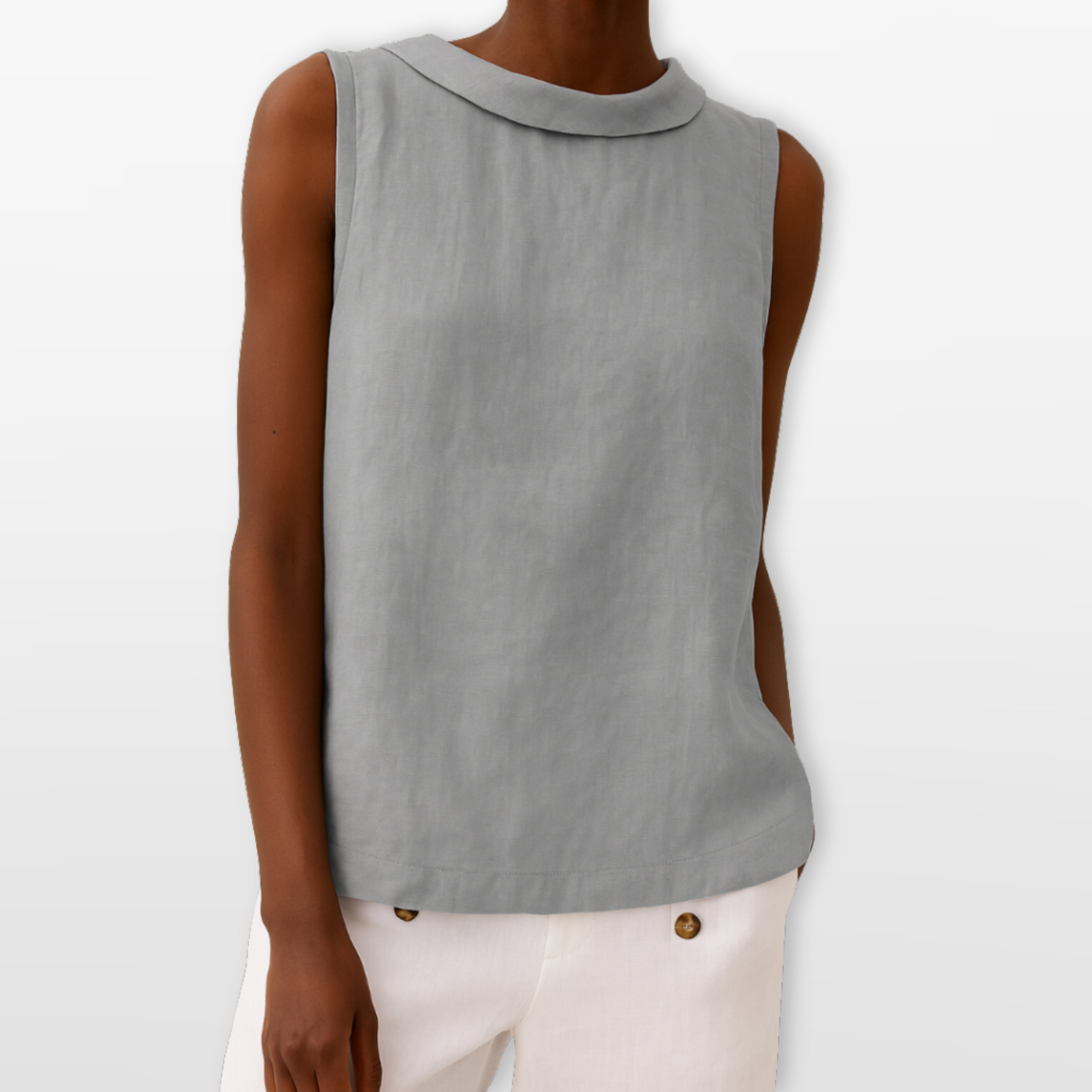Women Sleeveless Draped Blouse