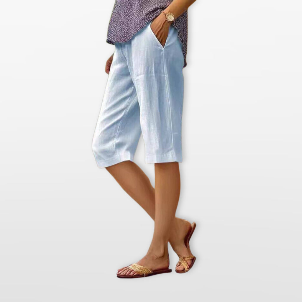 Women’s Relaxed Knee-Length Shorts Pockets