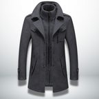 Men’s Layered Stand-Collar Coat