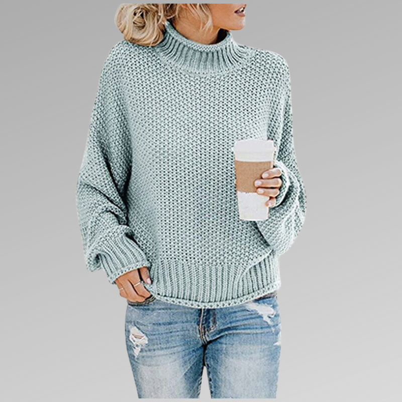 Women’s Chunky Knit Mock-Neck Sweater