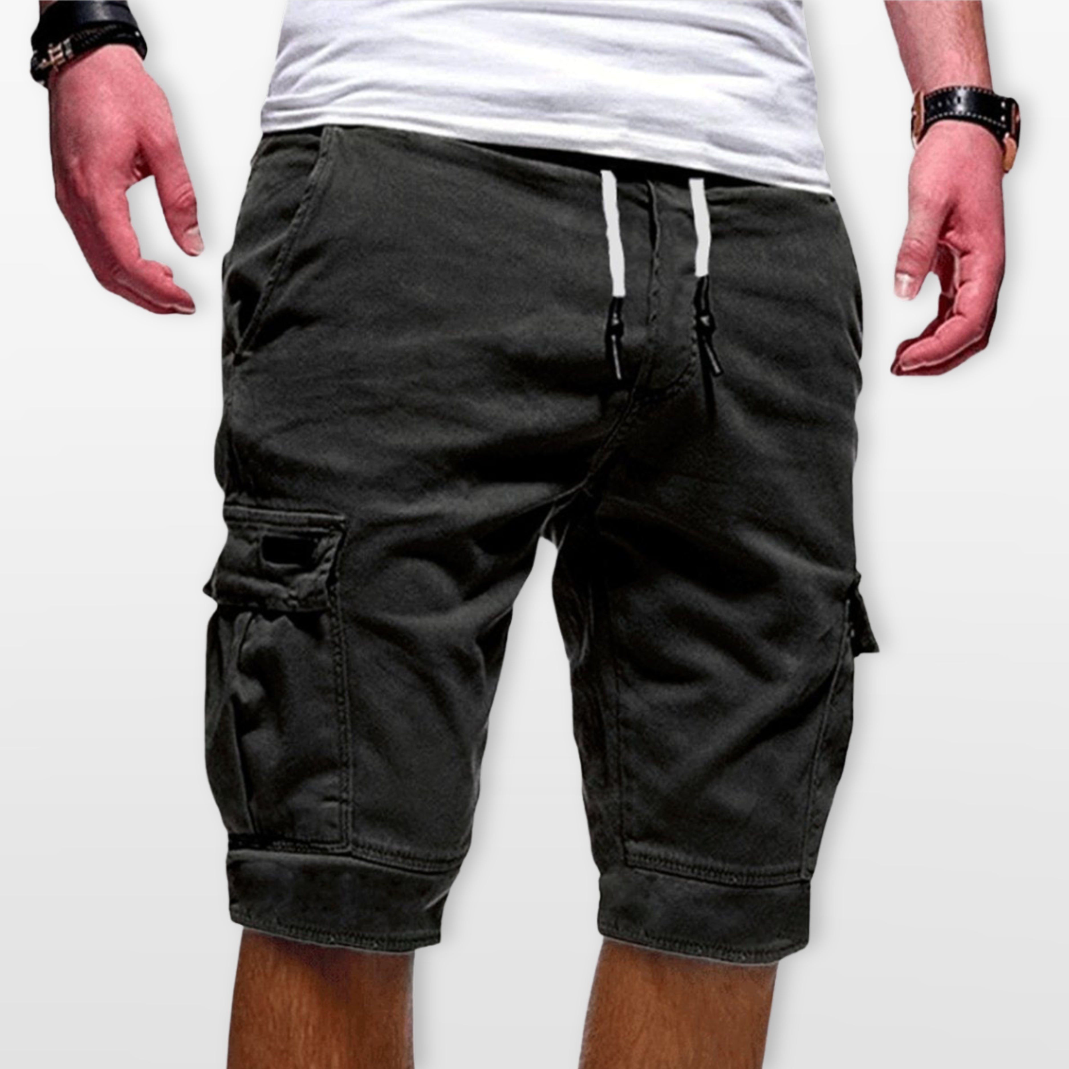 Men Cargo Shorts Drawstring Utility Pockets