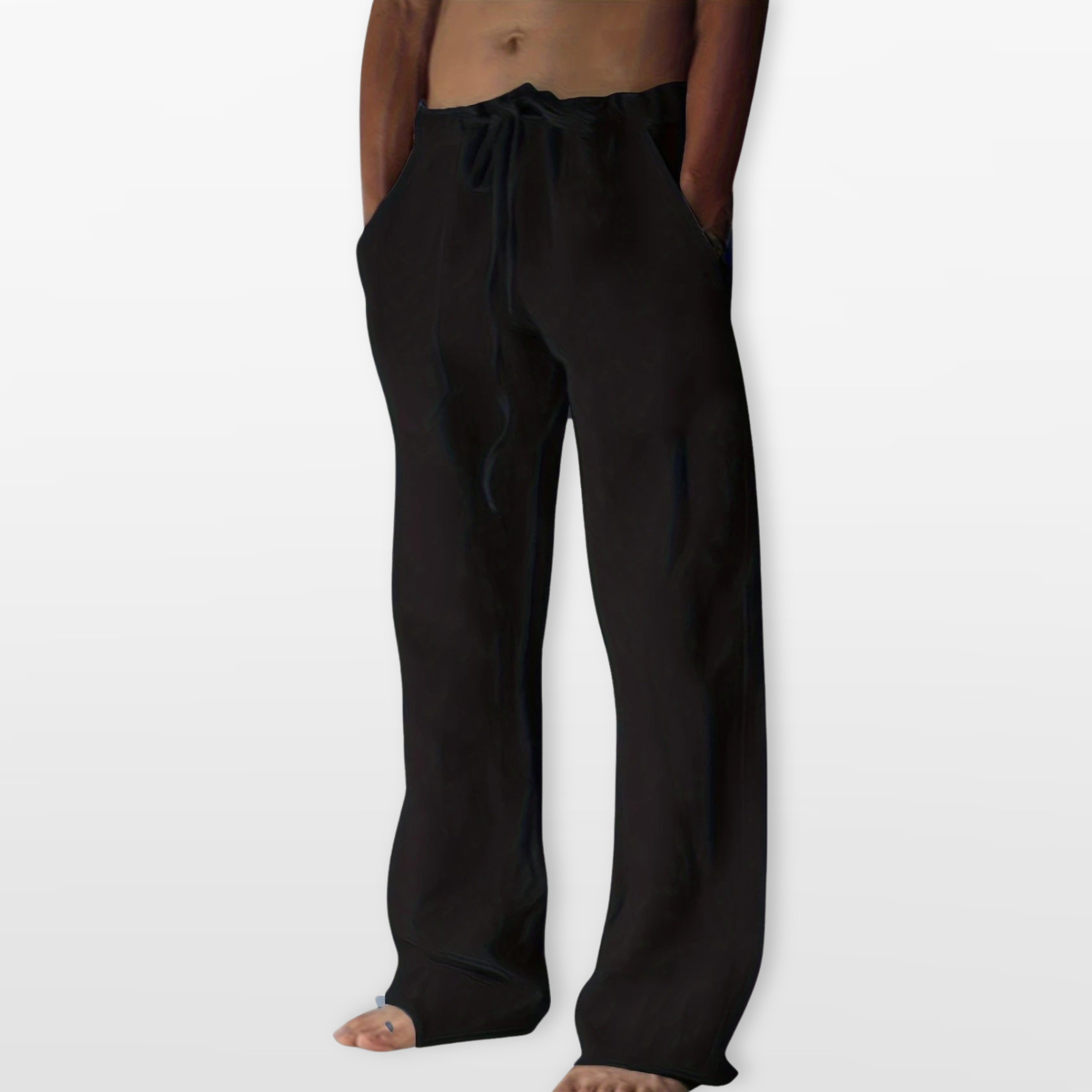 Men’s Wide Leg Pants Drawstring Trousers