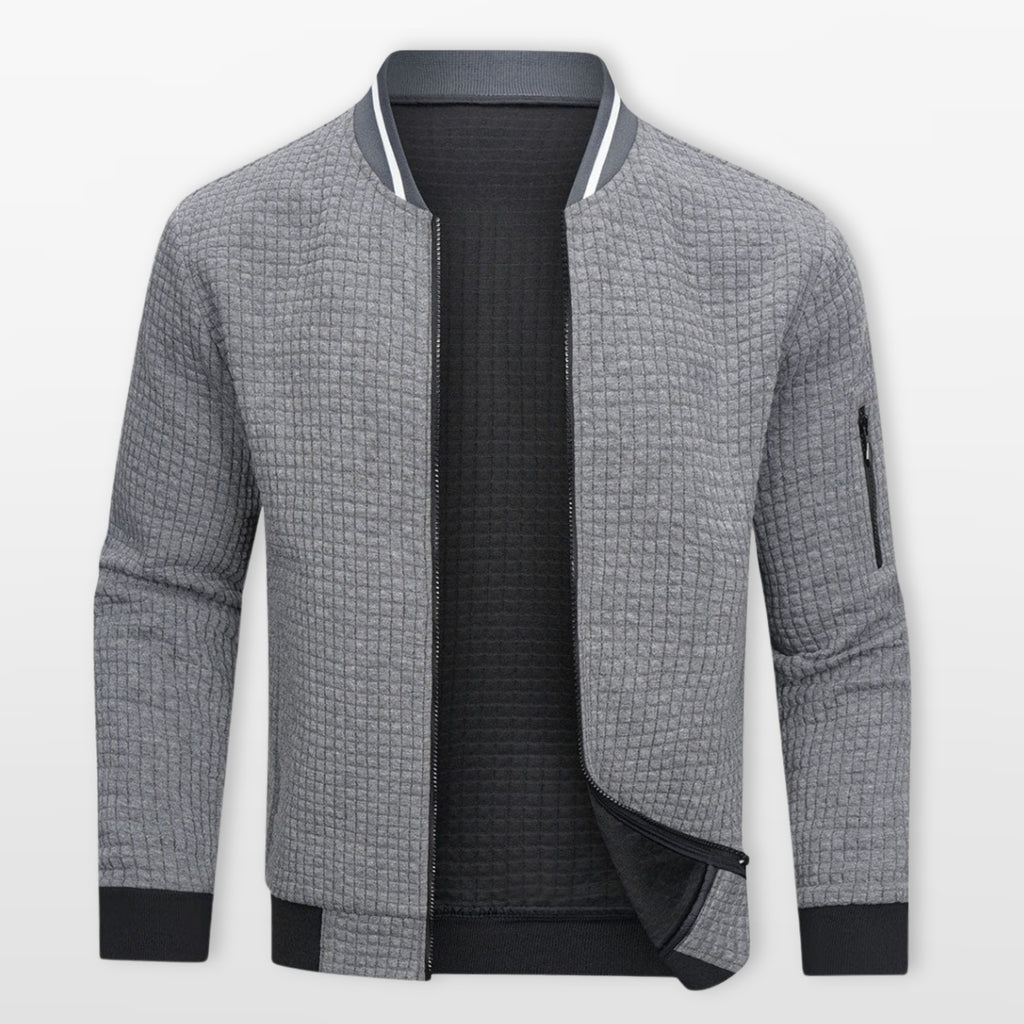 Men’s Bomber Jacket Textured Zip Layer