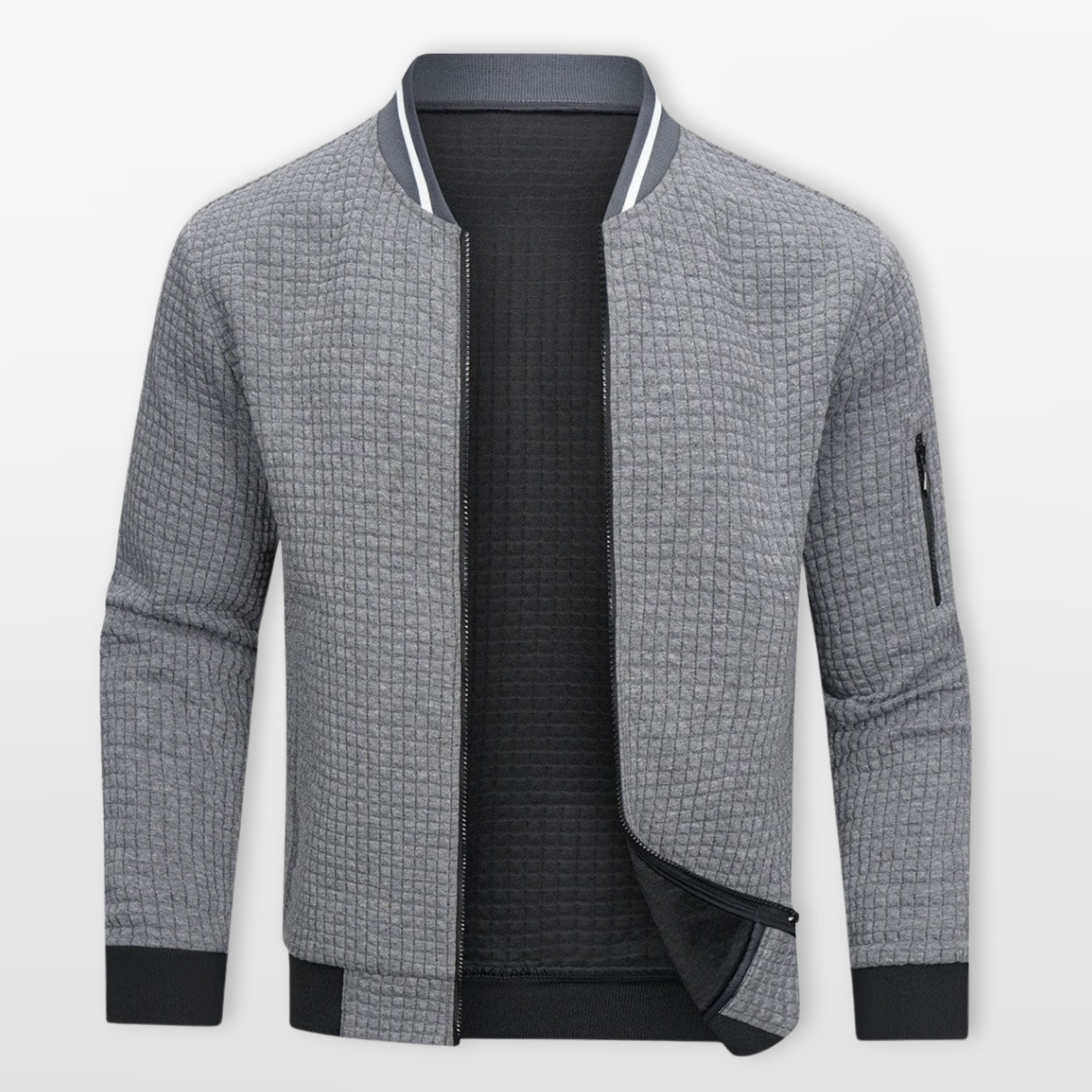 Men’s Bomber Jacket Textured Zip Layer