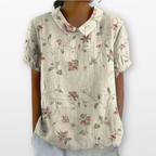 Women Floral Collar Blouse Casual Top