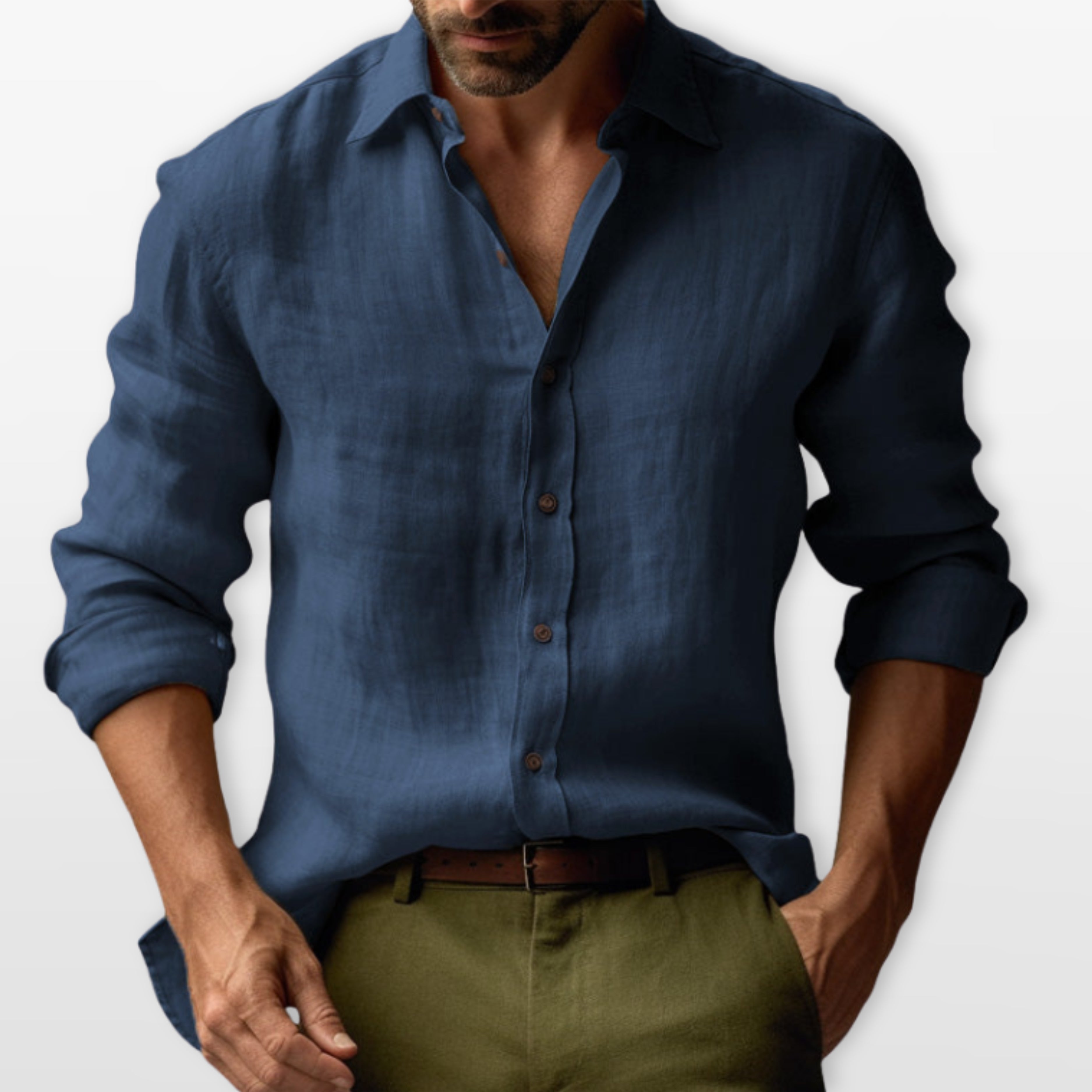 Men’s Casual Linen Button Shirt
