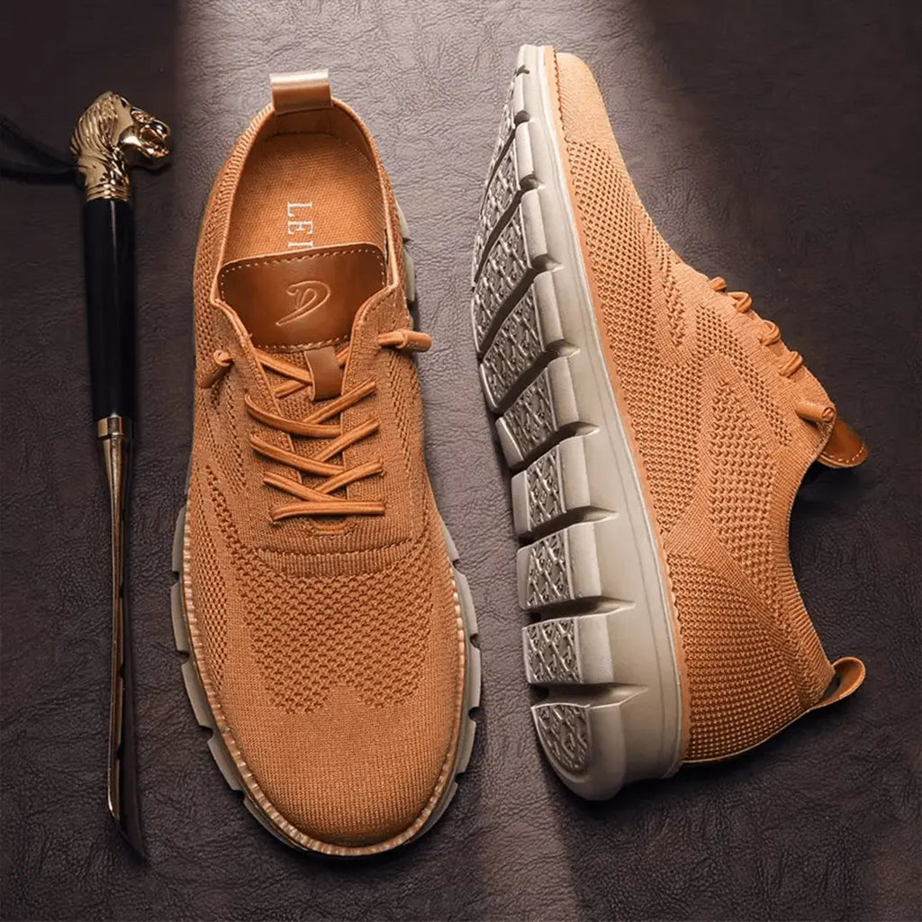 Men's Lace-Up Sneakers With Segmented Sole