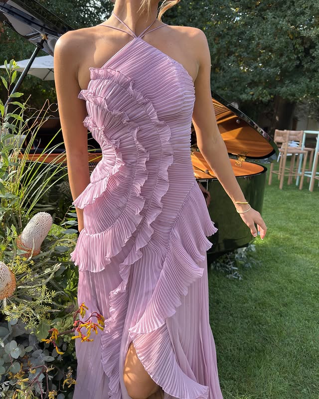 Women's Asymmetric Ruffle Occasion Dress
