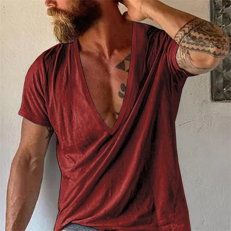 Men’s Deep V Neck Casual Tee