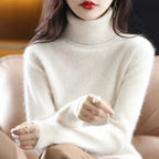 Women’s Turtleneck Sweater with Ribbed Trim