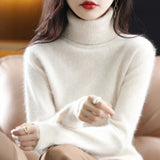 Women’s Turtleneck Sweater with Ribbed Trim