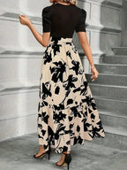 Women’s Floral Maxi Dress Tie Waist