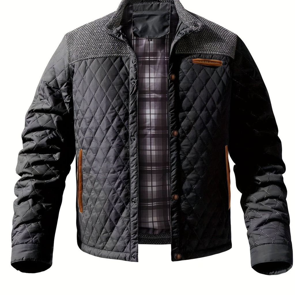 Men’s Quilted Jacket with Contrast Yoke