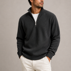 Men's Ribbed Knit Quarter Zip Sweater