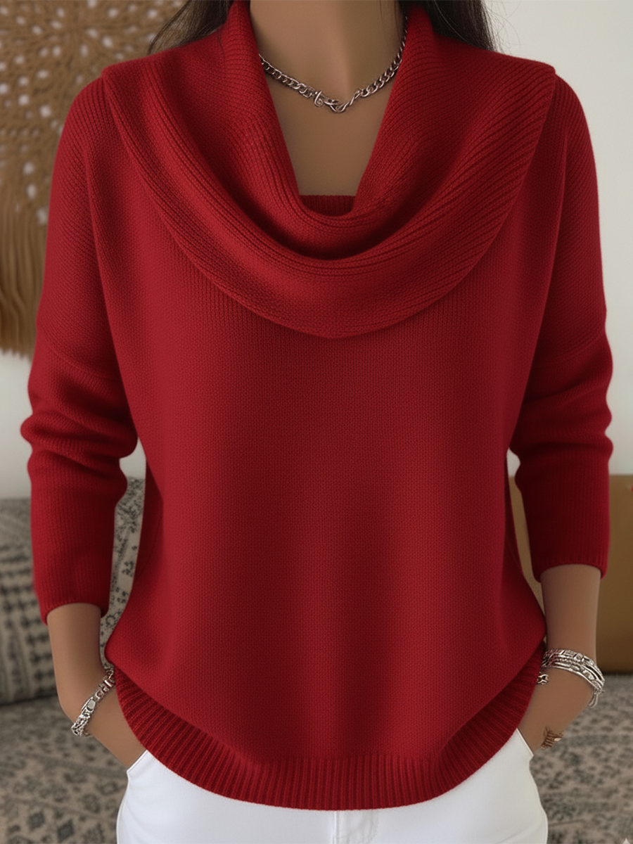 Women's Cowl Neck Knit Sweater