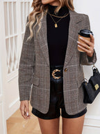 Women’s Longline Plaid Blazer