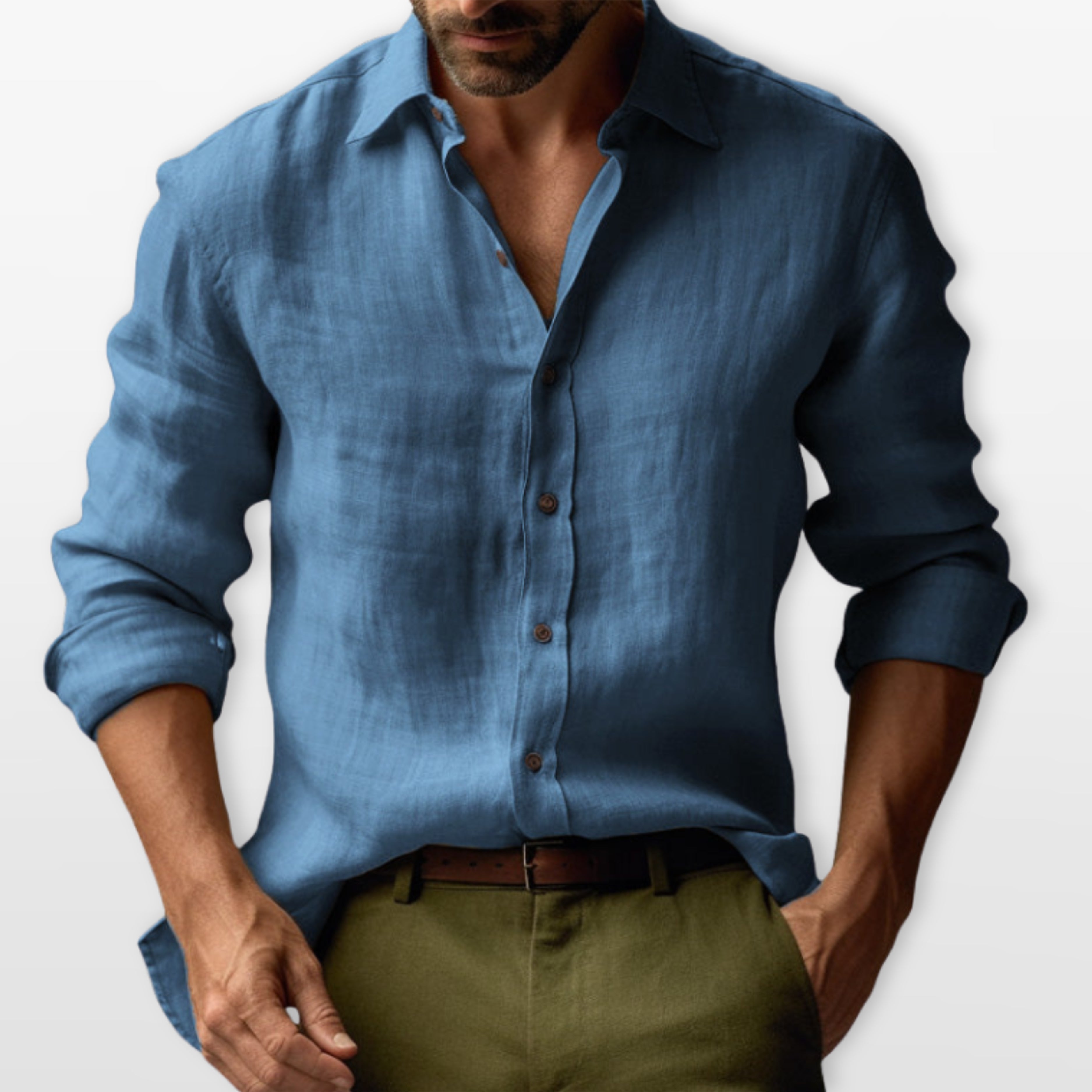 Men’s Casual Linen Button Shirt