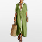 Women’s Maxi Shirt Dress Oversized Button