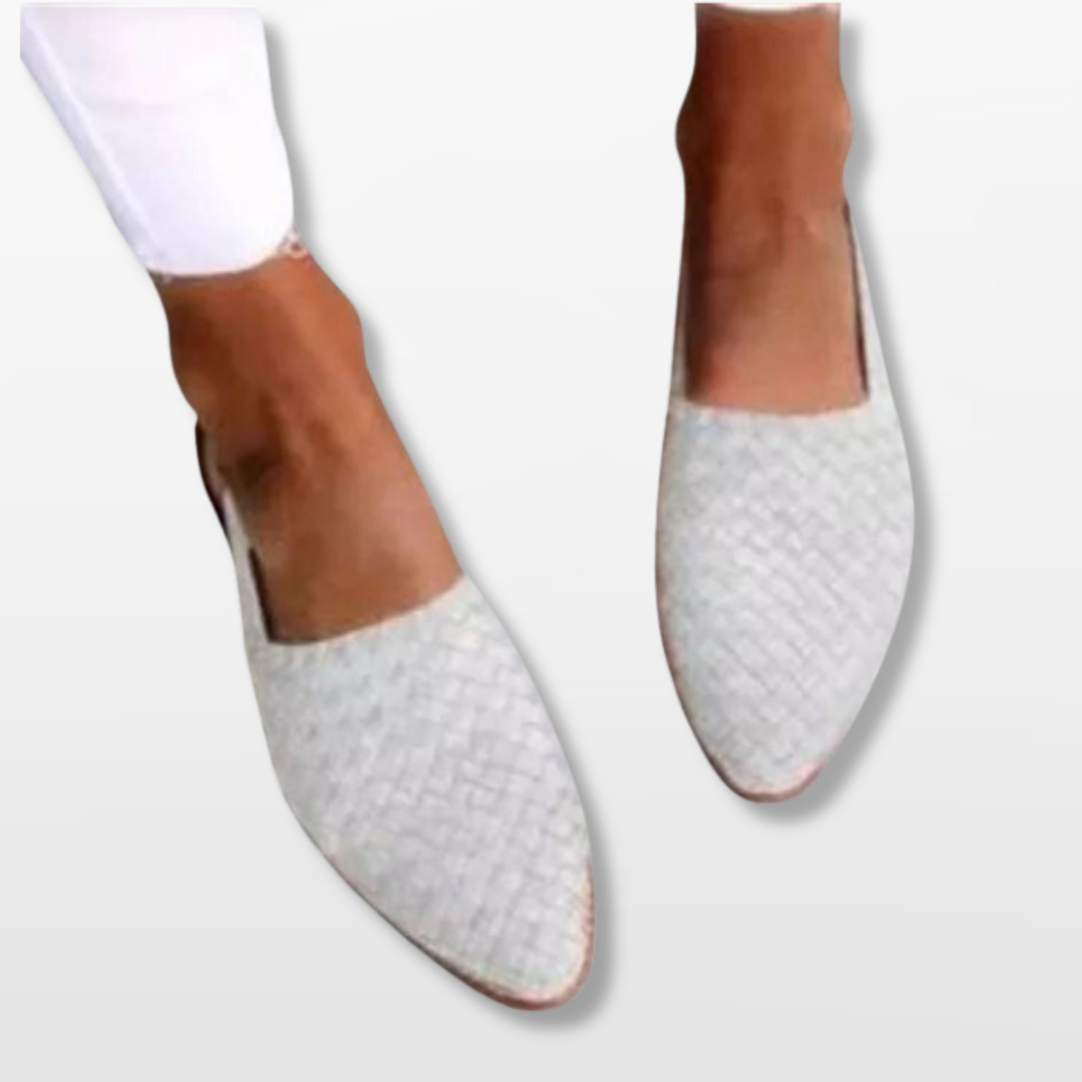 Women Elegant Woven Pointed Toe Loafers