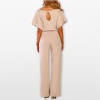 Women Relaxed Wide Leg Tie Waist Jumpsuit