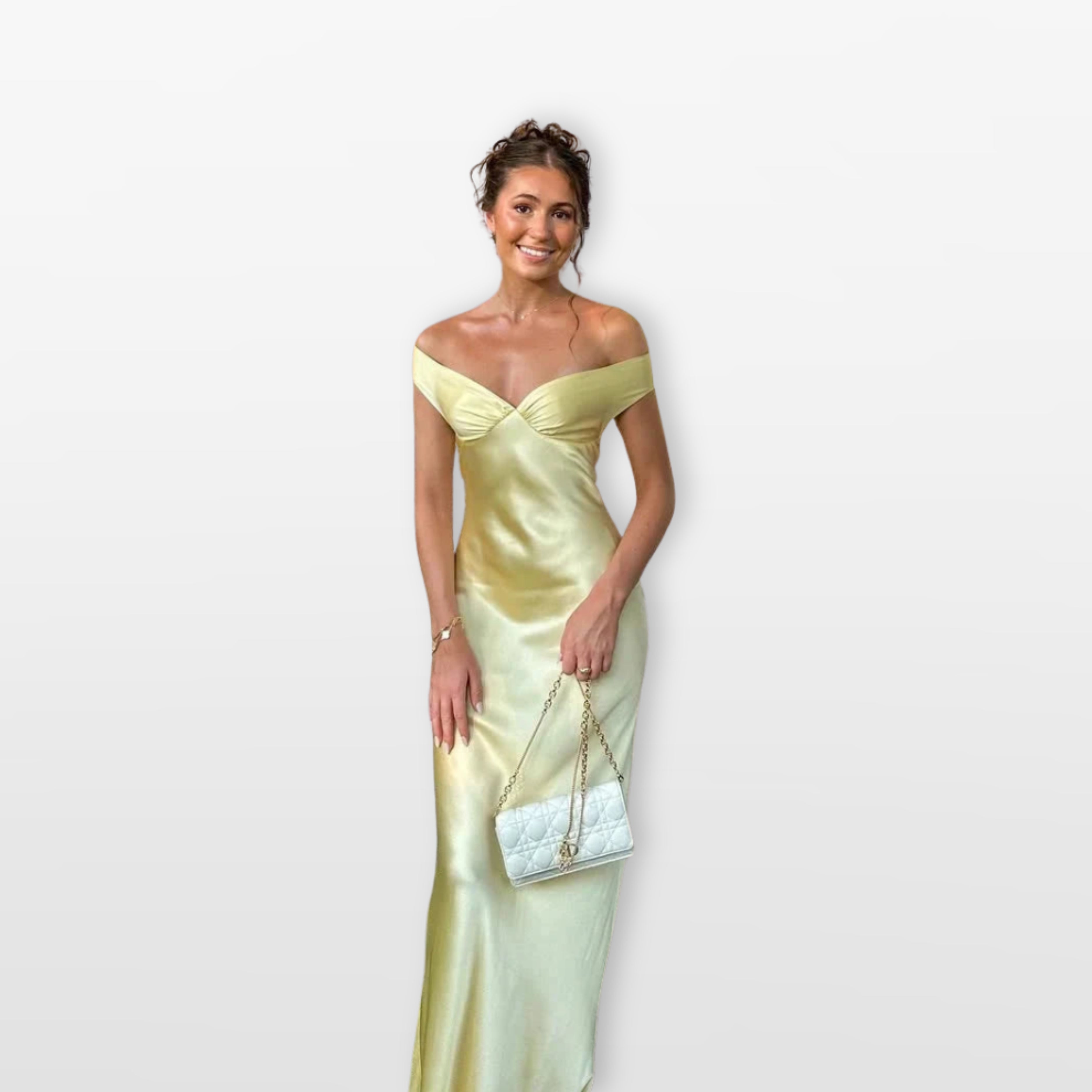 Women’s Satin Maxi Gown Off Shoulder Elegance