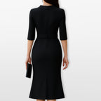 Women Belted Midi Dress