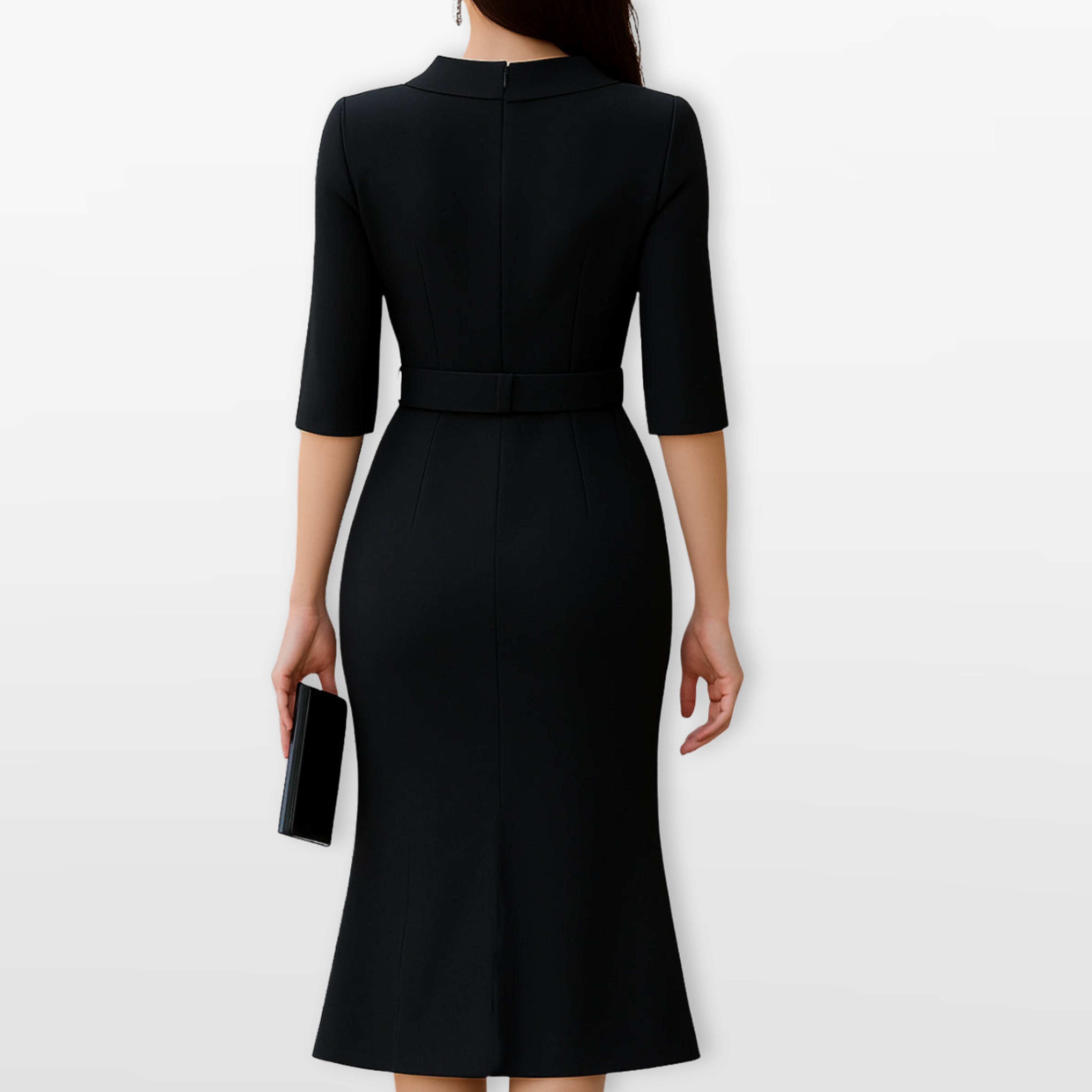 Women Belted Midi Dress