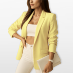 Women Tailored Single Button Blazer Jacket