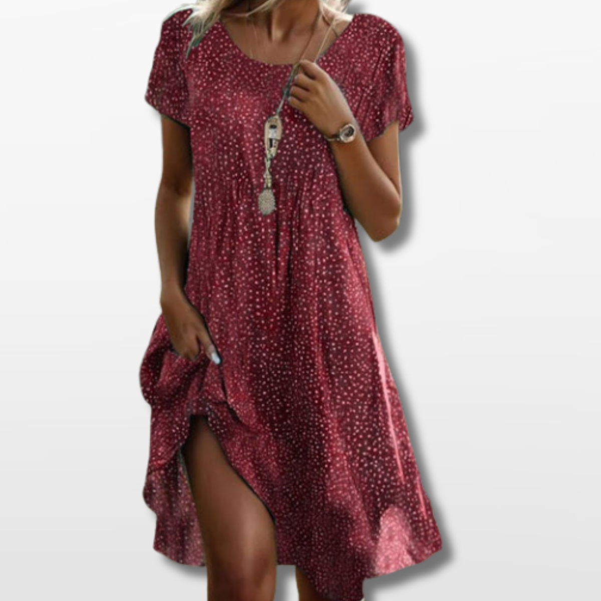 Women Printed Casual Midi Dress