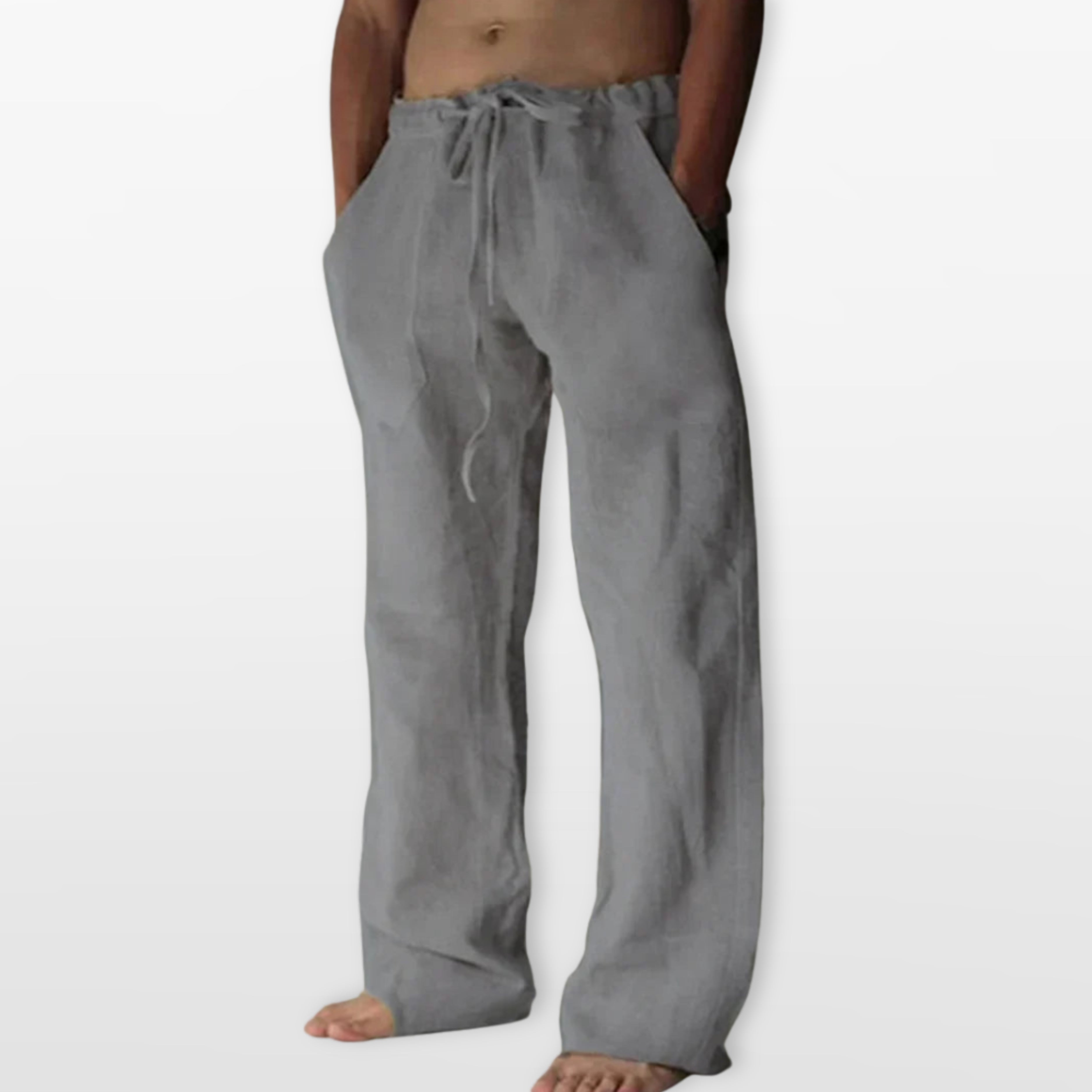 Men’s Wide Leg Pants Drawstring Trousers